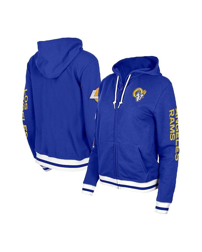 Women's Royal Los Angeles Rams Elite Pack Full-Zip Hoodie Royal $51.29 Sweatshirts