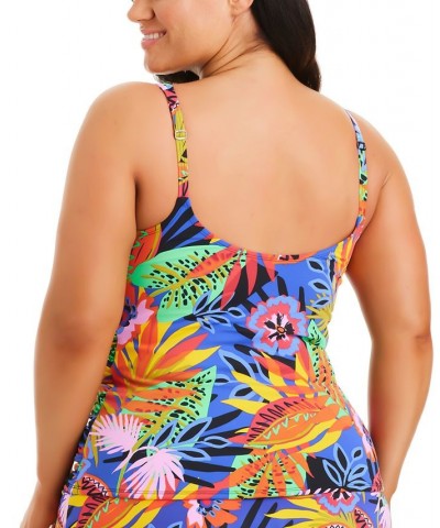 Plus Size Night Safari Scoop-Neck Tankini Top Multi $51.17 Swimsuits