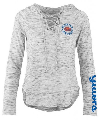 Women's Florida Gators Spacedye Lace Up Long Sleeve T-Shirt Gray $28.04 Tops