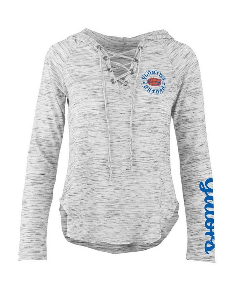 Women's Florida Gators Spacedye Lace Up Long Sleeve T-Shirt Gray $28.04 Tops