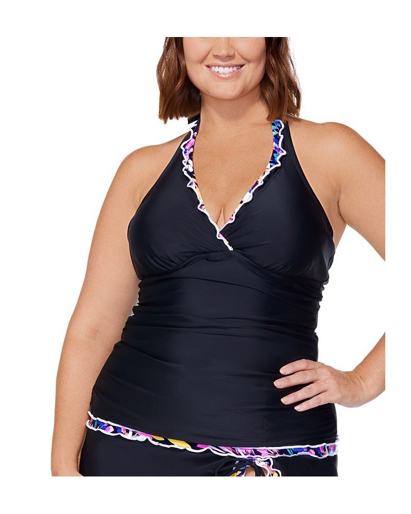 Plus Size Mariposa Underwire Halterkini & Swim Skirt Black $29.40 Swimsuits