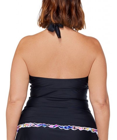 Plus Size Mariposa Underwire Halterkini & Swim Skirt Black $29.40 Swimsuits