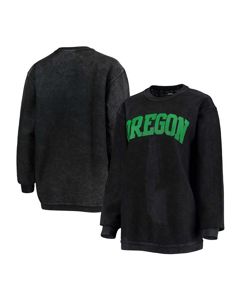 Women's Black Oregon Ducks Comfy Cord Vintage-Like Wash Basic Arch Pullover Sweatshirt Black $43.99 Sweatshirts