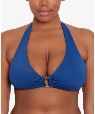 Beach Club Halter Bikini Top Sapphire $39.36 Swimsuits