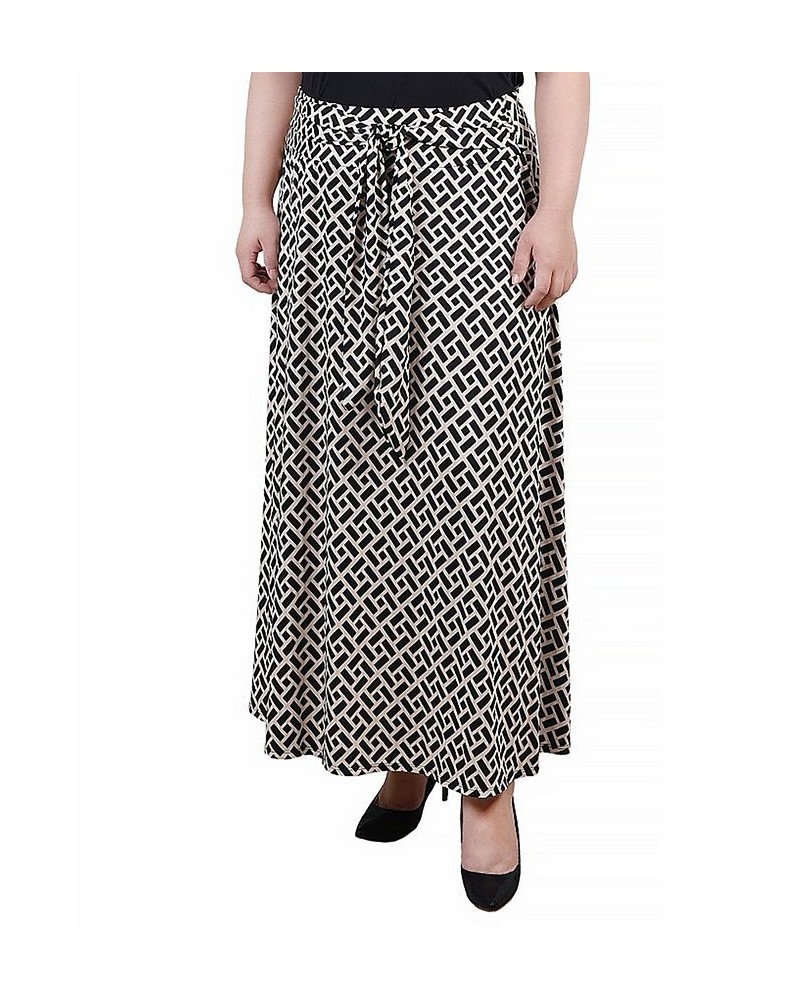 Plus Size Maxi with Sash Waist Tie Skirt Greek Key $15.05 Skirts