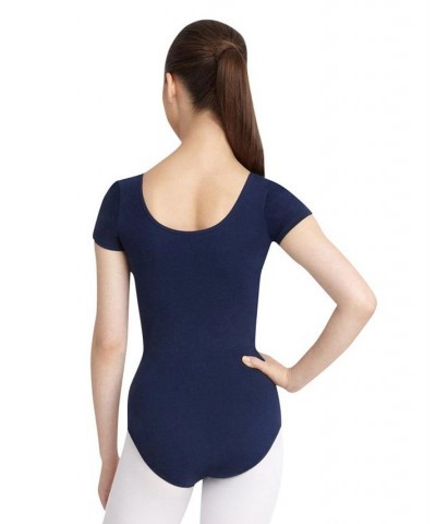 Short Sleeve Leotard Navy $20.36 Tops