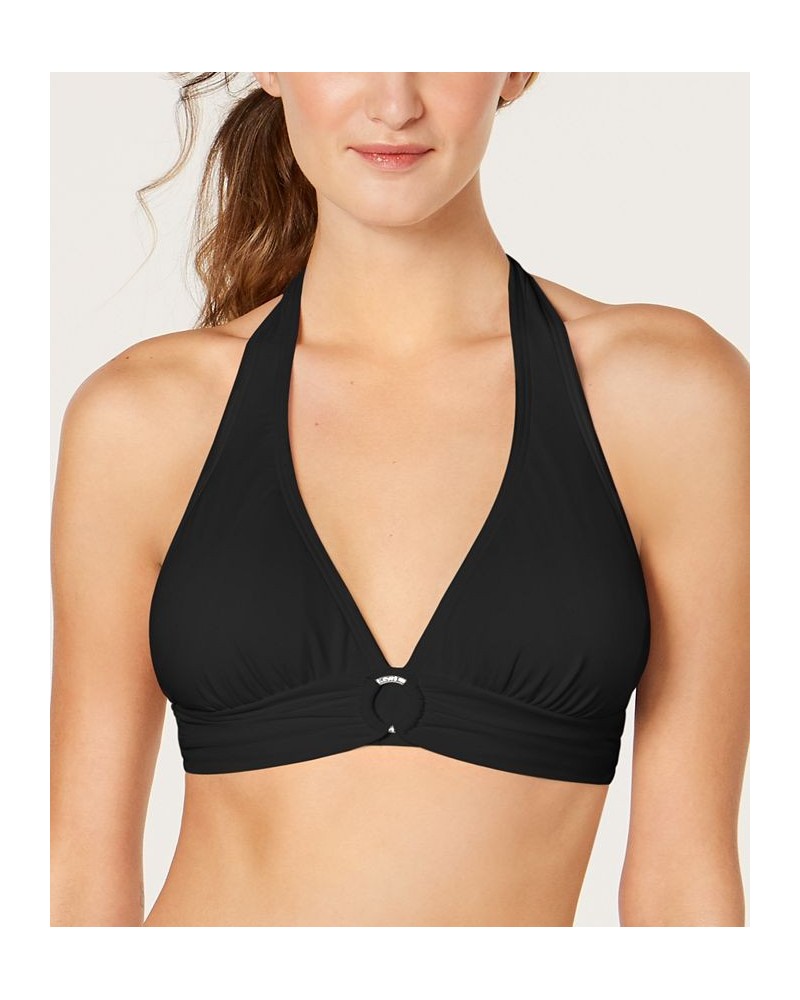 Logo-Ring Halter Bikini Top Black $36.48 Swimsuits