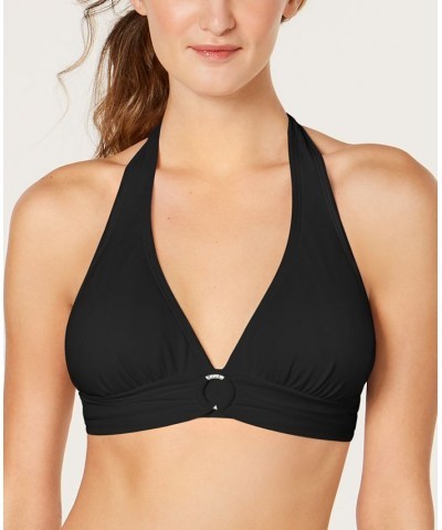 Logo-Ring Halter Bikini Top Black $36.48 Swimsuits