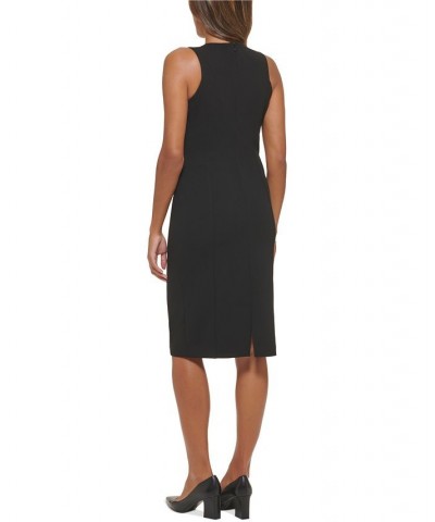 Petite Solid Halter-Neck Sheath Dress Black $42.34 Dresses