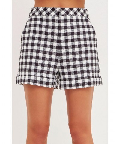 Women's Gingham Shorts Black $43.20 Shorts