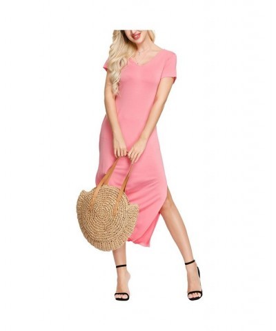 Women's Double V- Neck Dress Red $28.07 Sleepwear