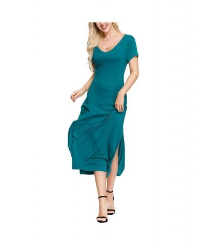 Women's Double V- Neck Dress Red $28.07 Sleepwear