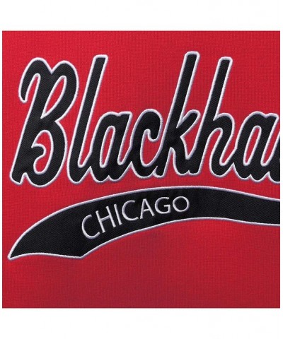 Women's Red-Black Chicago Blackhawks Shutout Raglan Pullover Hoodie Red-Black $28.70 Sweatshirts