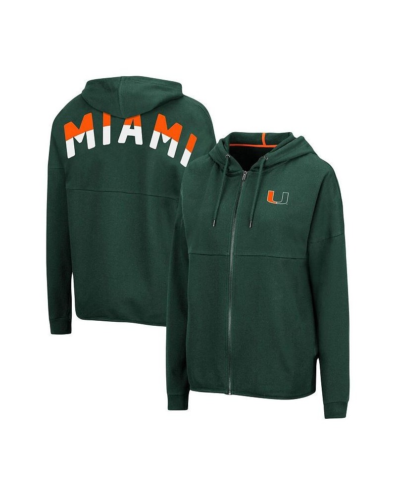 Women's Green Miami Hurricanes 2-Hit Full-Zip Hoodie Green $26.00 Sweatshirts