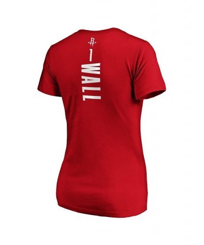 Women's Branded John Wall Red Houston Rockets Playmaker Name & Number V-Neck T-shirt Red $18.50 Tops