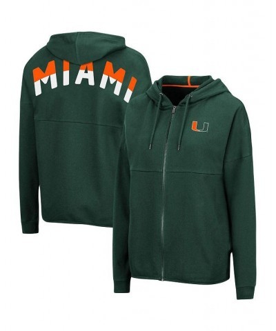 Women's Green Miami Hurricanes 2-Hit Full-Zip Hoodie Green $26.00 Sweatshirts