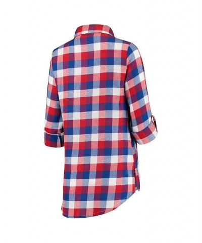 Women's Royal Red Chicago Cubs Breakout Flannel Long Sleeve Nightshirt Royal, Red $30.77 Pajama