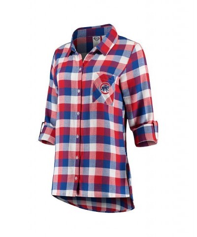 Women's Royal Red Chicago Cubs Breakout Flannel Long Sleeve Nightshirt Royal, Red $30.77 Pajama