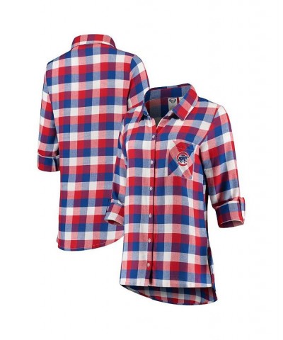 Women's Royal Red Chicago Cubs Breakout Flannel Long Sleeve Nightshirt Royal, Red $30.77 Pajama