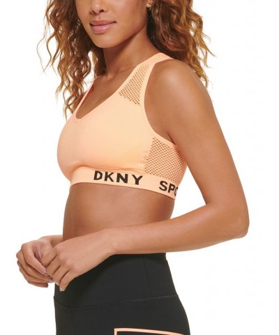 Mesh Racerback Medium Impact Sports Bra Orange $12.00 Bras