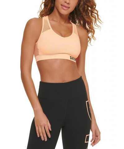 Mesh Racerback Medium Impact Sports Bra Orange $12.00 Bras