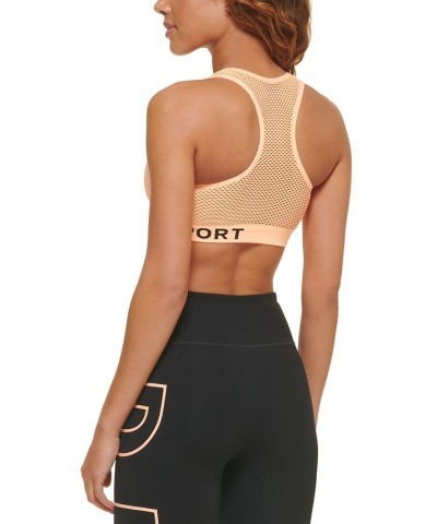 Mesh Racerback Medium Impact Sports Bra Orange $12.00 Bras