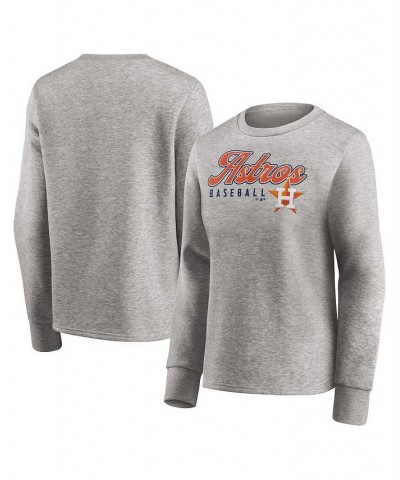 Women's Branded Heathered Gray Houston Astros Crew Pullover Sweater Heathered Gray $37.79 Sweaters