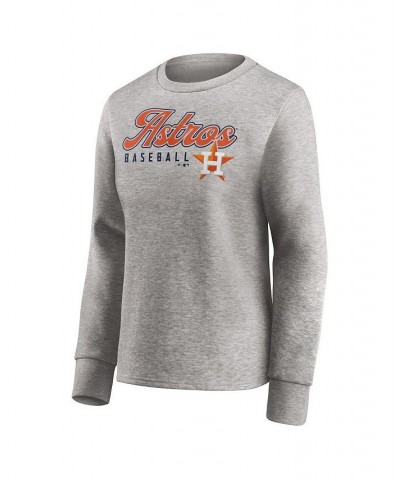 Women's Branded Heathered Gray Houston Astros Crew Pullover Sweater Heathered Gray $37.79 Sweaters