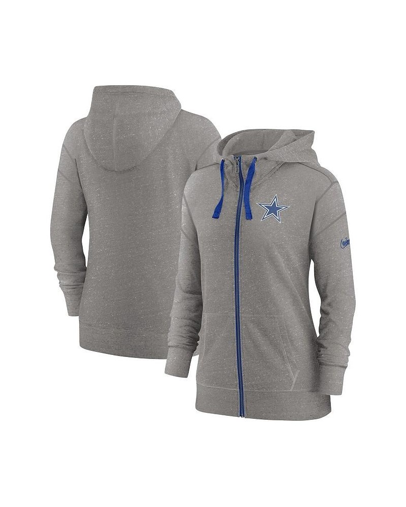 Women's Heather Charcoal and Royal Dallas Cowboys Gym Vintage-Like Full-Zip Hoodie Heather Charcoal, Royal $43.20 Sweatshirts