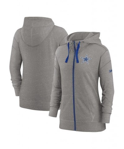 Women's Heather Charcoal and Royal Dallas Cowboys Gym Vintage-Like Full-Zip Hoodie Heather Charcoal, Royal $43.20 Sweatshirts