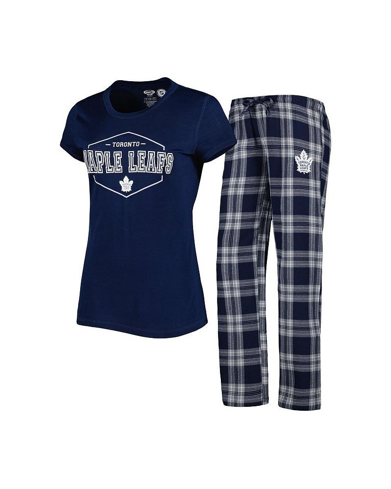 Women's Navy Gray Toronto Maple Leafs Badge T-shirt and Pants Sleep Set Navy, Gray $31.96 Pajama