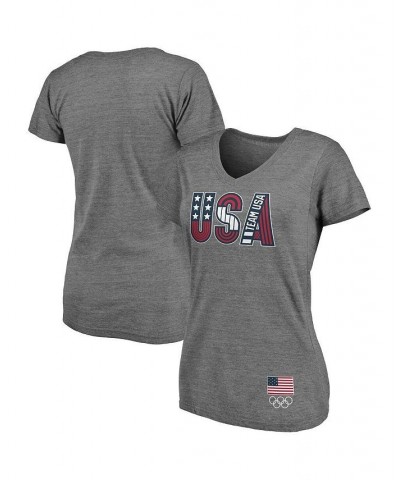 Women's Branded Heathered Gray Tri-Blend V-Neck T-shirt Heathered Gray $18.45 Tops