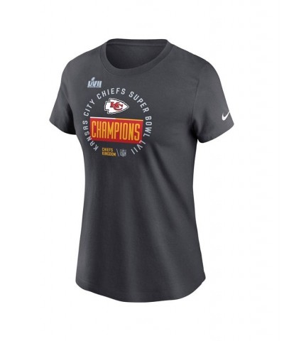 Women's Anthracite Kansas City Chiefs Super Bowl LVII Champions Locker Room Trophy Collection T-shirt Anthracite $29.49 Tops