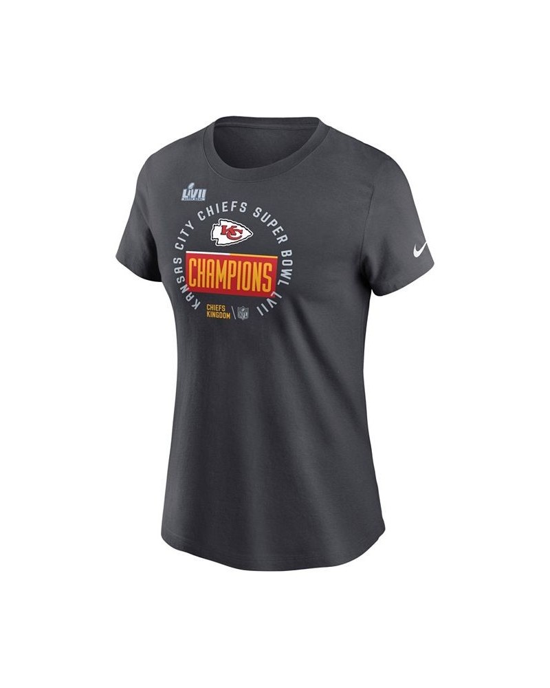 Women's Anthracite Kansas City Chiefs Super Bowl LVII Champions Locker Room Trophy Collection T-shirt Anthracite $29.49 Tops