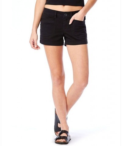 Juniors' Delaney Stretch Twill Shorts Black $25.20 Shorts