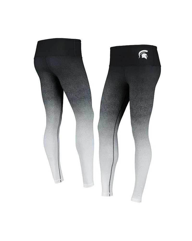 Women's Black and White Michigan State Spartans Geometric Print Ombre Leggings Black, White $31.85 Pants