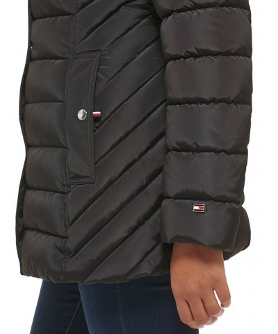 Petite Faux-Fur-Trim Hooded Puffer Coat Black $48.00 Coats