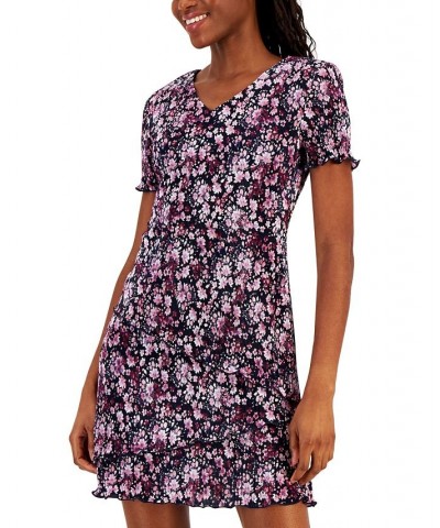 Petite Pleated Floral-Print Dress Navy/Mauve $41.08 Dresses