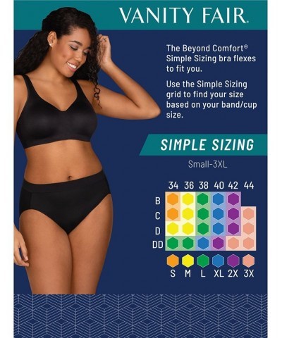 Women's Beyond Comfort Simple Sizing Wirefree Bra 72204 Mid Black $14.83 Bras