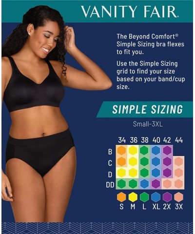 Women's Beyond Comfort Simple Sizing Wirefree Bra 72204 Mid Black $14.83 Bras