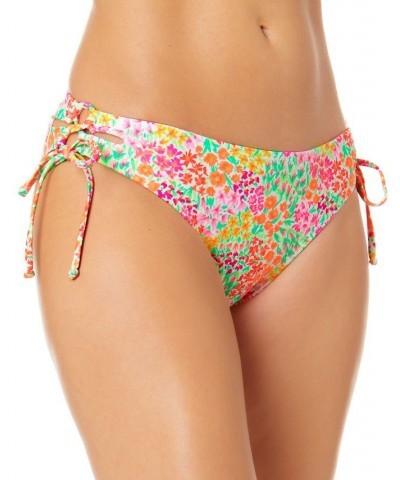 Juniors' Sun Garden Lace-Up Hipster Bikini Bottoms Multi $17.39 Swimsuits