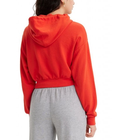 Women's Graphic Cropped Laundry Day Hoodie Red $14.10 Sweatshirts