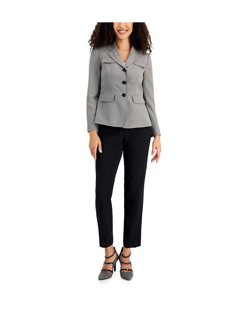 Flap-Pocket Contrast Pantsuit Regular & Petite Sizes Black/white $70.50 Suits