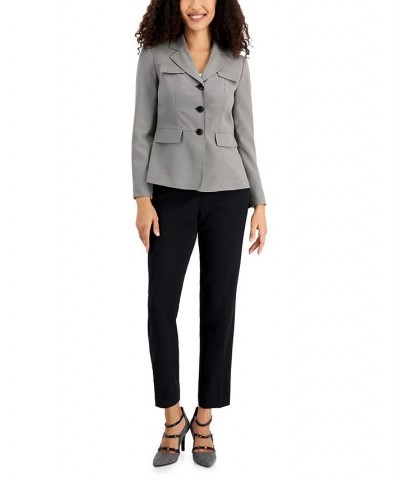 Flap-Pocket Contrast Pantsuit Regular & Petite Sizes Black/white $70.50 Suits