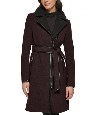 Women's Asymmetrical-Zipper Coat Red $110.00 Coats