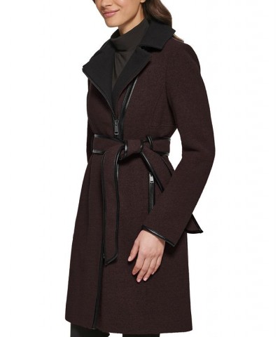 Women's Asymmetrical-Zipper Coat Red $110.00 Coats