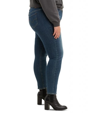 Trendy Plus Size Striped Turtleneck Top & Skinny-Leg Shaping Jeans Lapis Maui $18.20 Jeans