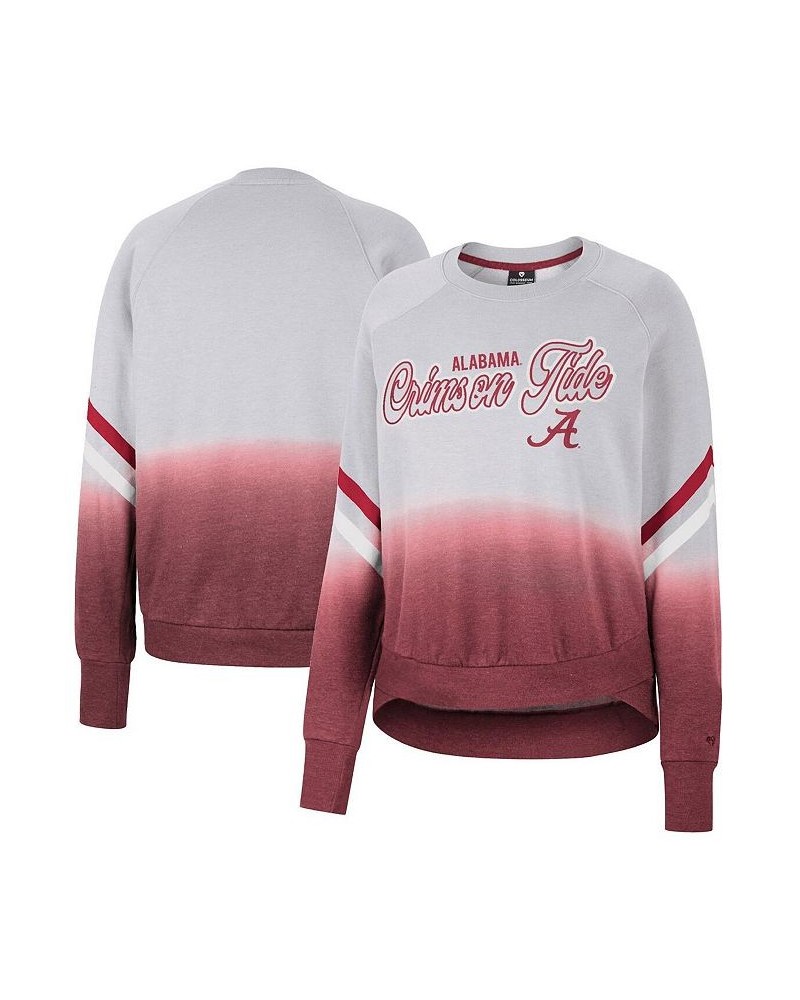 Women's Gray Alabama Crimson Tide Cue Cards Dip-Dye Raglan Pullover Sweatshirt Gray $27.95 Sweatshirts