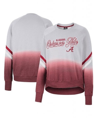 Women's Gray Alabama Crimson Tide Cue Cards Dip-Dye Raglan Pullover Sweatshirt Gray $27.95 Sweatshirts