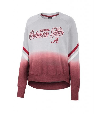 Women's Gray Alabama Crimson Tide Cue Cards Dip-Dye Raglan Pullover Sweatshirt Gray $27.95 Sweatshirts